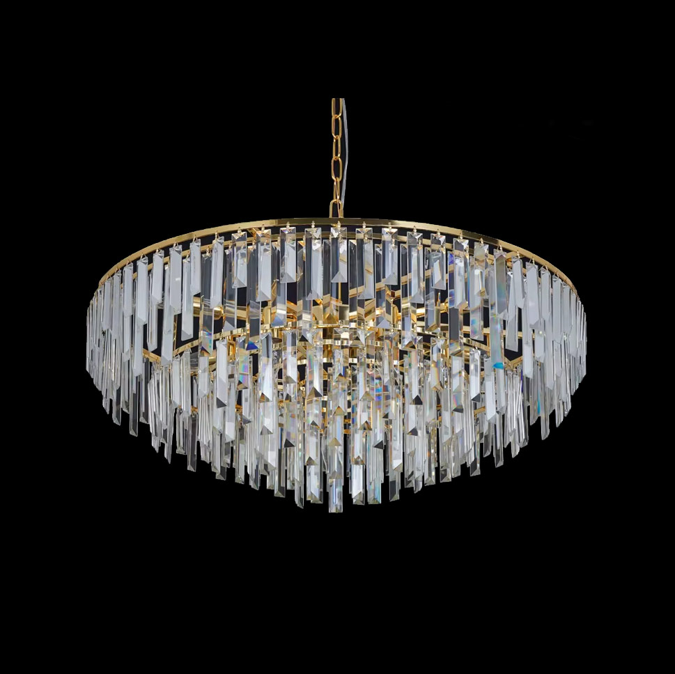 Cascade Prism Chandelier isolated on dark background